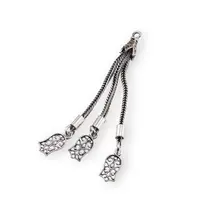 Accesoriu pandantiv din argint 925, model ciucuri impletiti cu terminatie ghinda filigran - 5,5cm