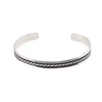 Bratara din argint 925 fixa, model ingust sirag impletit, 7mm