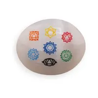 Selenit palmstone gravat cu cele 7 Chakre, 6-7cm
