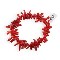 Bratara Coral rosu freeform pe elastic, 8-16mm