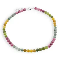 Colier Agat Turmalina multicolor sfere, 8mm