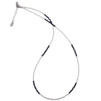 Colier perle si Lapis Lazuli sfere fatetate, 2mm
