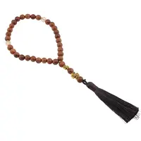 Matanii din lemn sfere 8mm cu cruce aurie