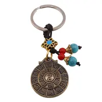 Breloc Feng Shui Amuleta cu nod mistic yin yang pentru echilibru, 9cm