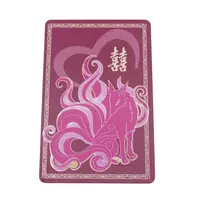 Card Feng Shui din plastic pentru dragoste si iubire cu vulpea cu 9 cozi, 2025