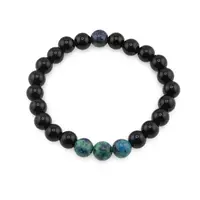 Bratara pe elastic Obsidian si Azurit, 8mm