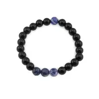 Bratara pe elastic Obsidian si Sodalit, 8mm