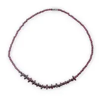 Colier Granat sfere 3mm si picaturi 8-10mm