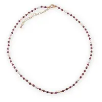 Colier Granat sfere fatetate 3mm, Perle de cultura si margele miyuki