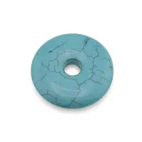 Pandantiv piatra pi donut Turcoaz, 42mm