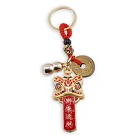 Breloc Feng Shui cu dragon rosu si mantra pentru flux financiar, premium
