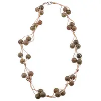 Colier confectionat manual pe snur cu Riolit sfere, 8mm