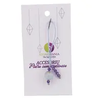 Accesoriu cu pietre semipretioase Acvamarin sfera 10mm si Ametist 4mm