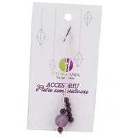 Accesoriu cu pietre semipretioase Lepidolit sfera 10mm si Granat 4mm