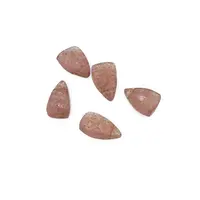 Briolete fatetate Aventurin rosu - Flat briolette, 5 buc