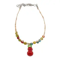 Bratara din fibre naturale cu margele colorate si accesoriu Wu Lou