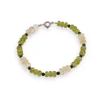 Bratara Peridot si Citrin discuri fatetate 6-7mm, Turmalina neagra sfere fatetate 3mm