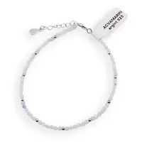 Bratara Acvamarin sfere microfatetate 2mm si bumbi din argint 925