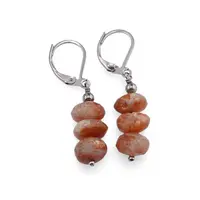 Cercei cu agatatoare Piatra soarelui discuri fatetate 9mm