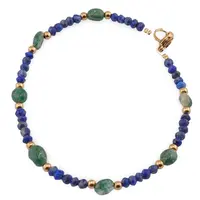 Bratara Lapis Lazuli discuri fatetate 3mm si Aventurin neregulat 5-7mm