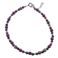 Bratara Rubin 4mm si Safir 3mm sfere fatetate cu elemente din Argint 925