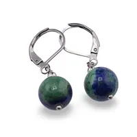 Cercei cu agatatoare Azurit sfera 10mm