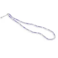Colier Diamant Herkimer cu varf 4-6mm, Tanzanit discuri fatetate 3mm si argint 925