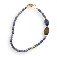 Bratara Lapis lazuli sfere fatetate 3mm, Lapis lazuli si Ochi de tigru neregulate