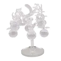 Decoratiune copac cu mere din sticla transparenta, 17cm