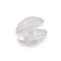Scoica cu perla din sticla transparenta, 30mm