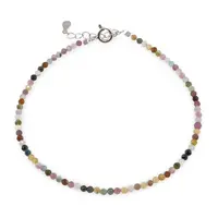Bratara Turmalina multicolora mix sfere fatetate, 2mm