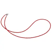 Colier Coral rosu sfere fatetate, 2mm