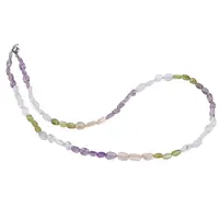 Colier Acvamarin, Ametist, Peridot si Citrin neuniform, 6-10mm