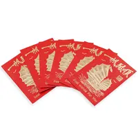 Plic rosu chinezesc Corabia cu panze aurii, 6 buc