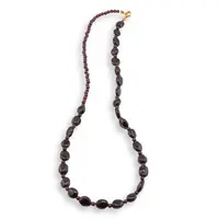 Colier Granat sfere 3mm si neregulat 8-10mm