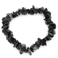 Bratara pe elastic cu pietre chips Obsidian fulg de nea