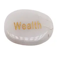 Cristal slefuit Cuart alb cu afirmatie gravata - Wealth