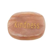 Cristal slefuit Piatra Lunii piersica cu afirmatie gravata - Kindness