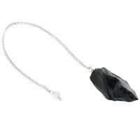 Pendul radiestezie din Obsidian brut