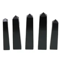 Turn / Obelisc cu patru fatete din Obsidian negru, 70-100g