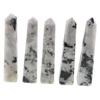 Turn / Obelisc cu patru fatete din Piatra lunii cu Turmalina, 60-90g