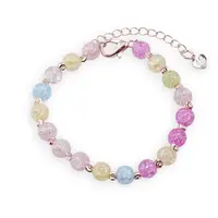 Bratara Cryolit colorat sfere 6mm si bumbi rose gravati