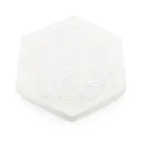 Selenit hexagonal gravat cu cele 7 chakre si SImbolul Om - 9cm