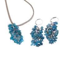 Set pandantiv si cercei cu agatatoare ciorchine Apatit Set pandantiv si cercei cu agatatoare ciorchine Apatit