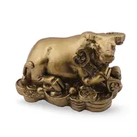 Statueta Feng Shui Bivol cu Ru yi din rasina, 6cm