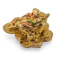 Statueta Feng Shui Broasca testoasa cu trei picioare aurie din rasina, 5cm