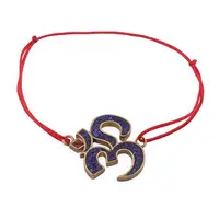 Bratara Therapy cu charm OM si cristale naturale Lapis Lazuli, 20mm