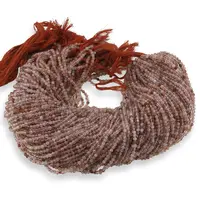 Sirag Cuart rutilat rosu sfere fatetate 3mm, 31-32cm