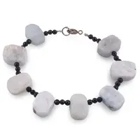 Bratara Acvamarin 14-15mm si Turmalina neagra sfere fatetate 4mm