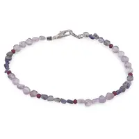 Bratara Ametist lavanda si Iolith banuti 3mm, Granat discuri fatetate 2mm